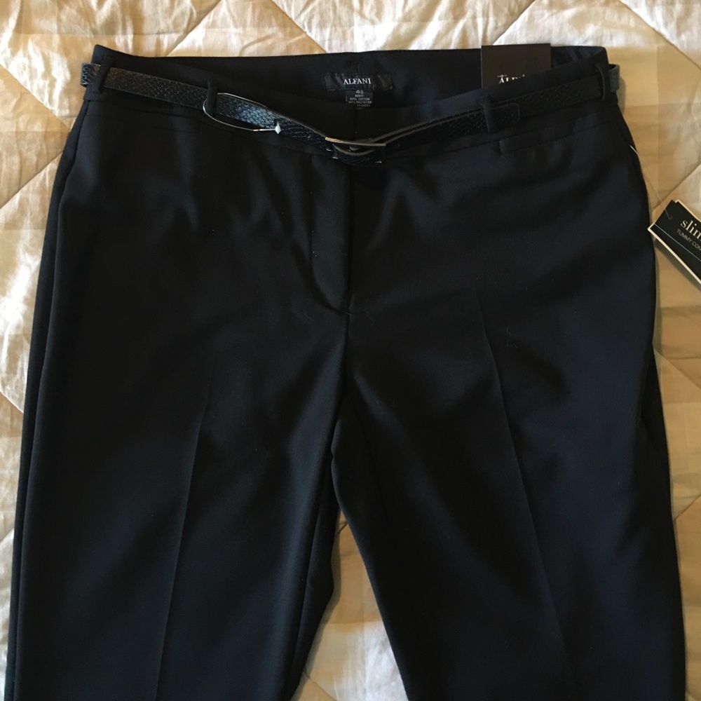 Alfani Black Slim Leg Tummy Control Pants